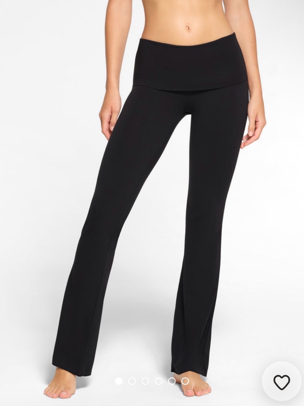 NWT SKIMS Cotton Jersey Foldover Pants in Soot Size L